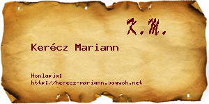Kerécz Mariann névjegykártya